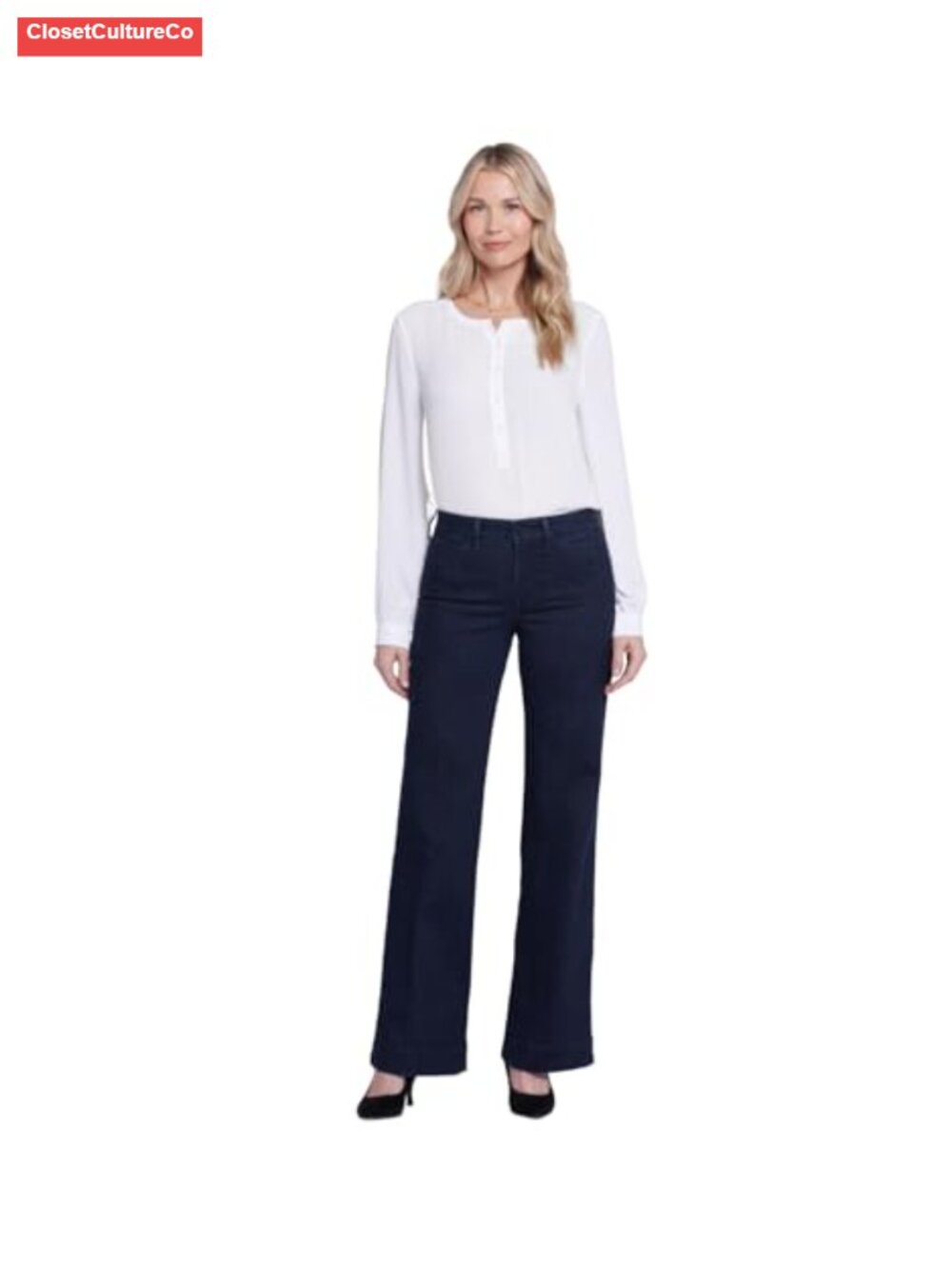 NYDJ Teresa Trouser Jeans Wide Leg High Rise Stretch Denim Ankle